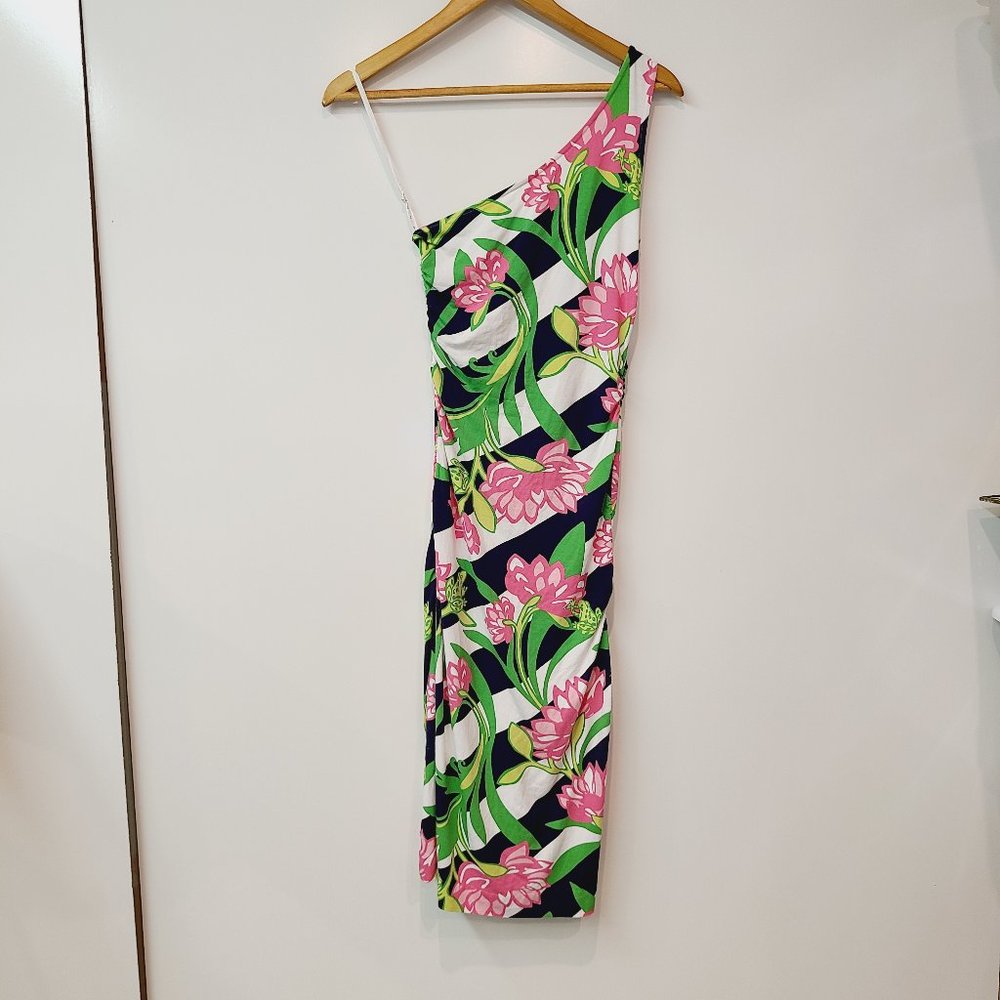 Lilly Pulitzer Madison One Shoulder Floral Dress Sz S